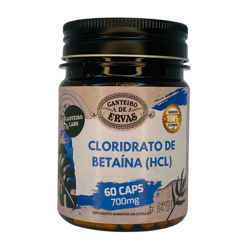 Cloridrato de Betaína (HCL) Canteiro de Ervas 700mg 60Caps