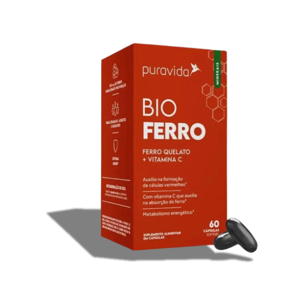 Bio Ferro Quelato Puravida 60 Cápsulas