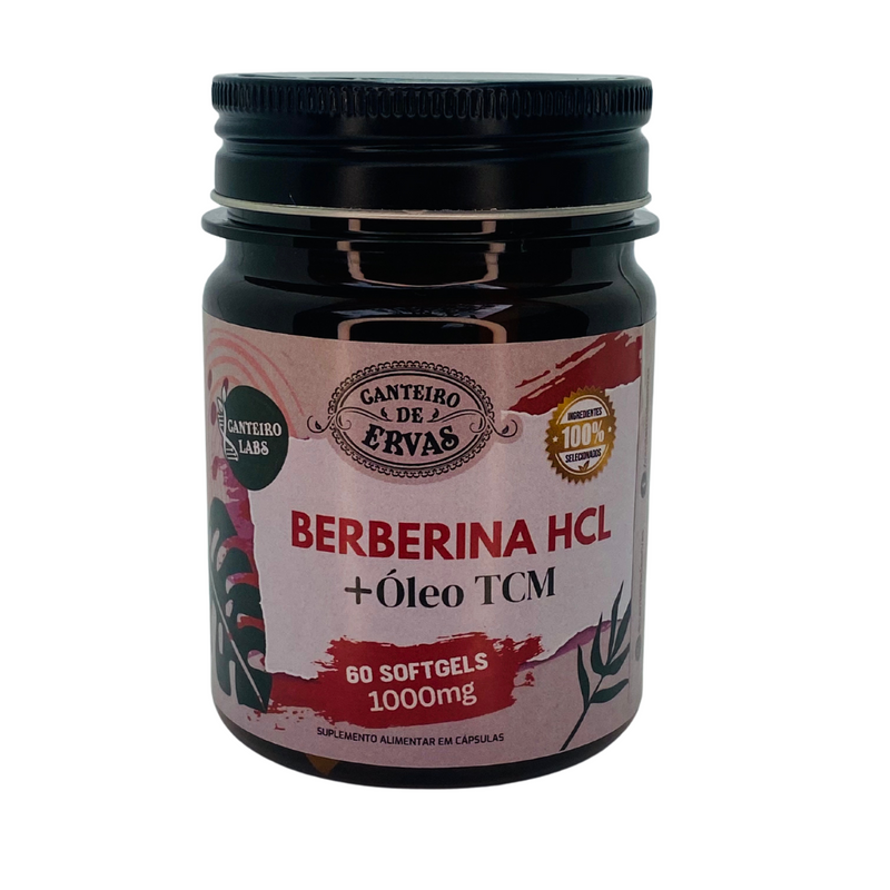 Berberina HCL + Óleo TCM Canteiro de Ervas 1000mg 60 Softgels