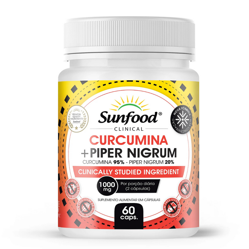 Cúrcumina + Piper Nigrum Sunfood 1000mg 60Caps