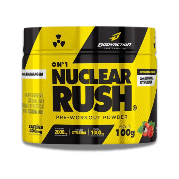 Pré Treino Nuclear Rush 100g Sabor Guaraná Bodyaction