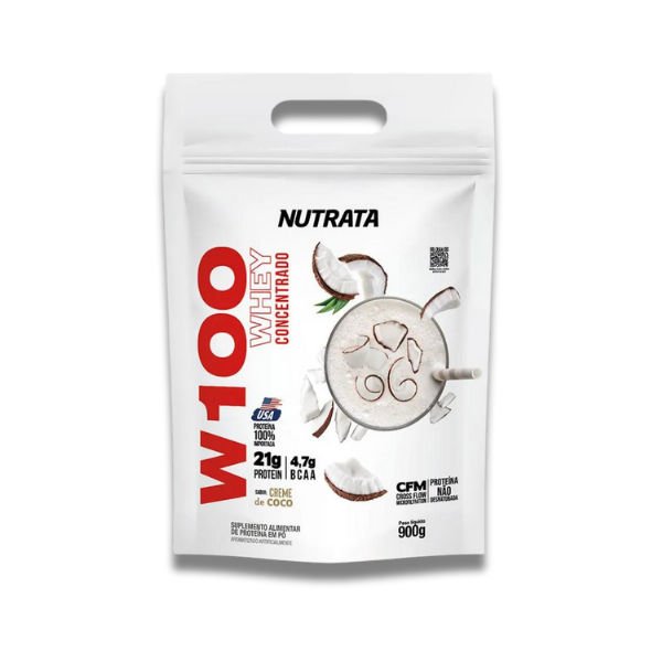 Nutrata W100 Whey Concentrado - 900G Refil Creme De Coco -