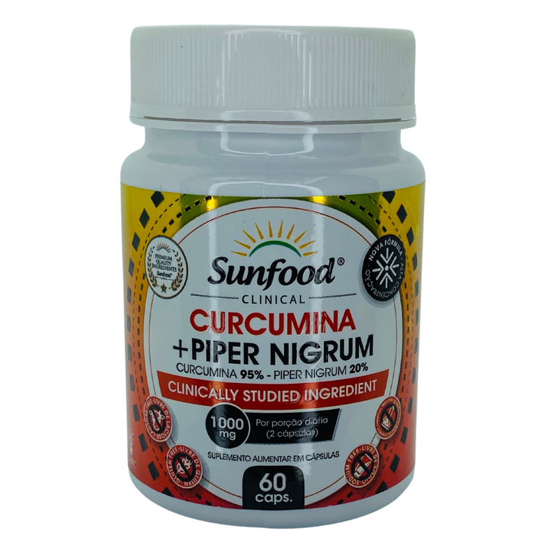 Cúrcumina + Piper Nigrum Sunfood 1000mg 60Caps