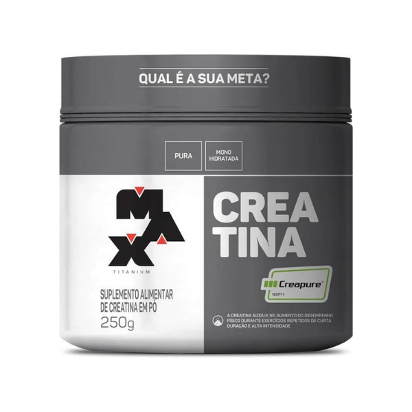 Creatina Monohidratada Creapure Em Pó 83 Doses Pote 250g Max Titanium