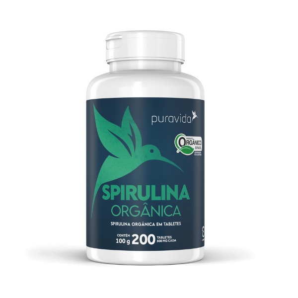 Spirulina Orgânica 200 Tablets 500mg Pura Vida