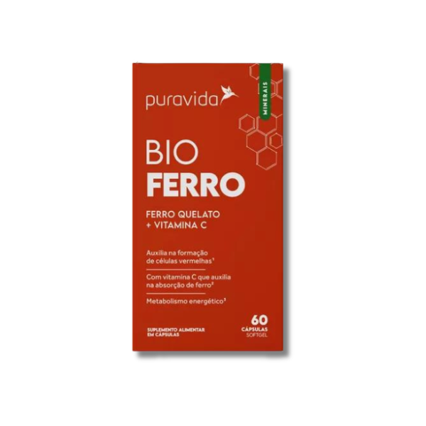 Bio Ferro Quelato Puravida 60 Cápsulas