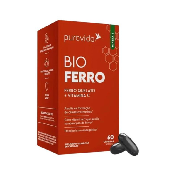 Bio Ferro Quelato Puravida 60 Cápsulas