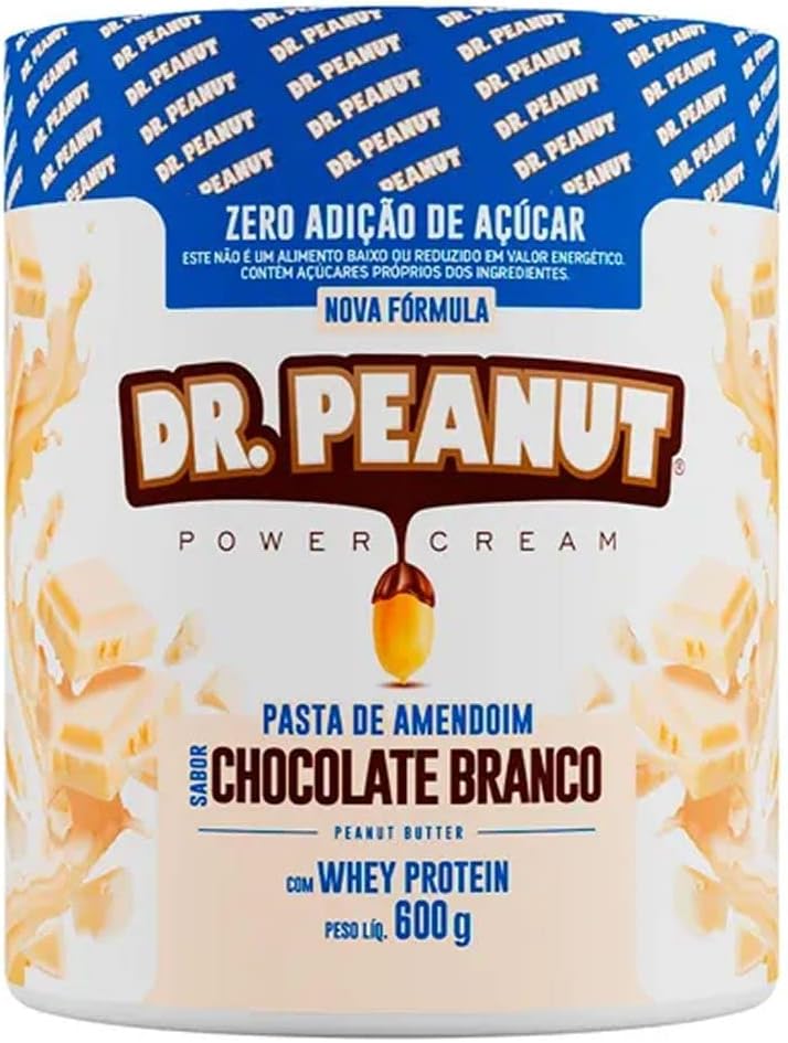 Dr. Peanut Pasta de Amendoim - Chocolate Branco com Whey (600g)