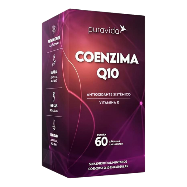 Coenzima Q10 com Vitamina E - Antioxidante Puravida (60 Cápsulas Softgel)