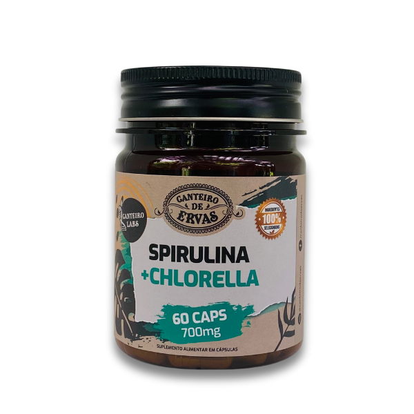 Spirulina + Chlorella em Cápsulas - 60 cápsulas de 700mg