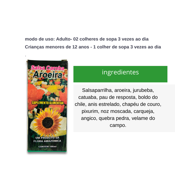 Garrafada Salsa Caroba Aroeira