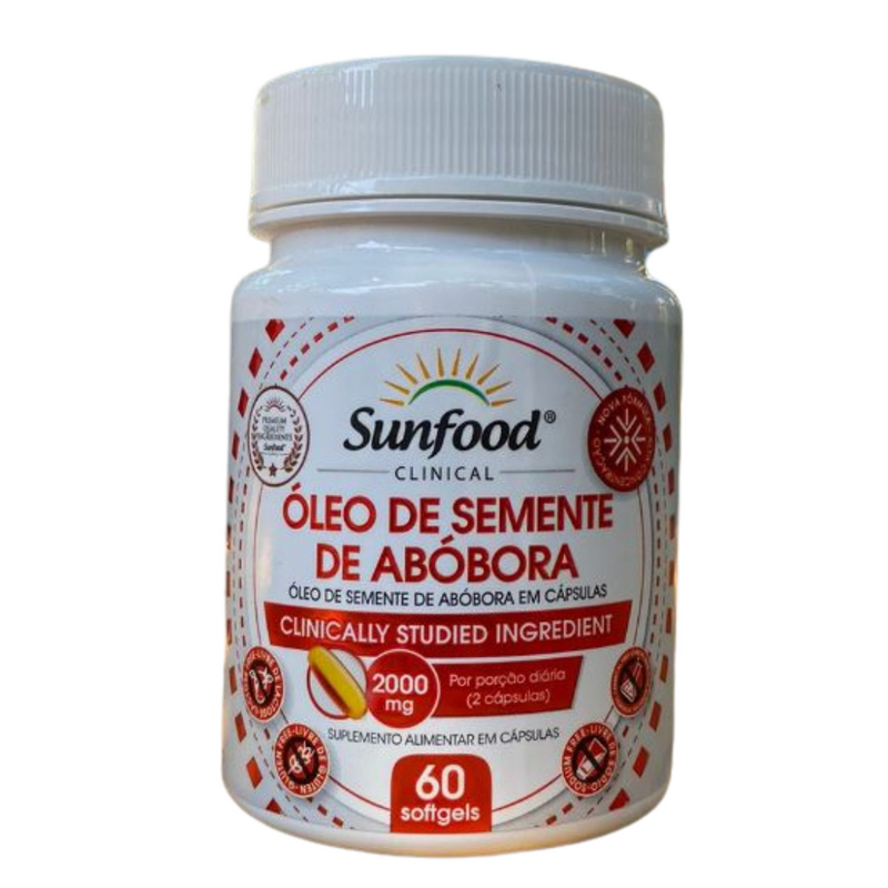 Óleo De Semente De Abóbora Sunfood 2000mg 60 Cápsulas